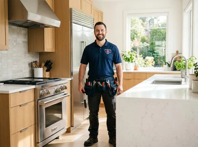 Appliance Repair Hero technician in a Blue Bell, PA kitchen after an appliance repair